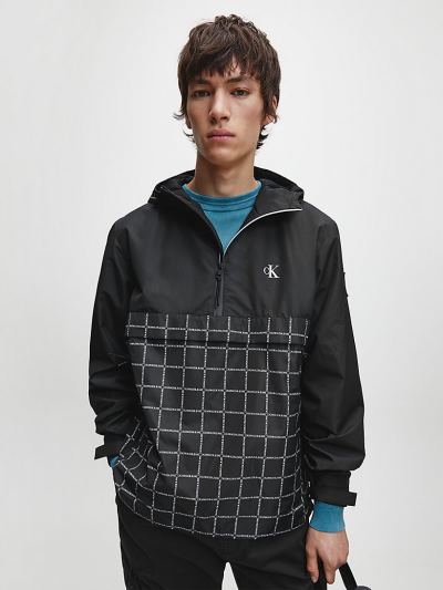 Calvin Klein Ruhák HU841161 | Calvin Klein Technical Logo Férfi Anorák Fekete